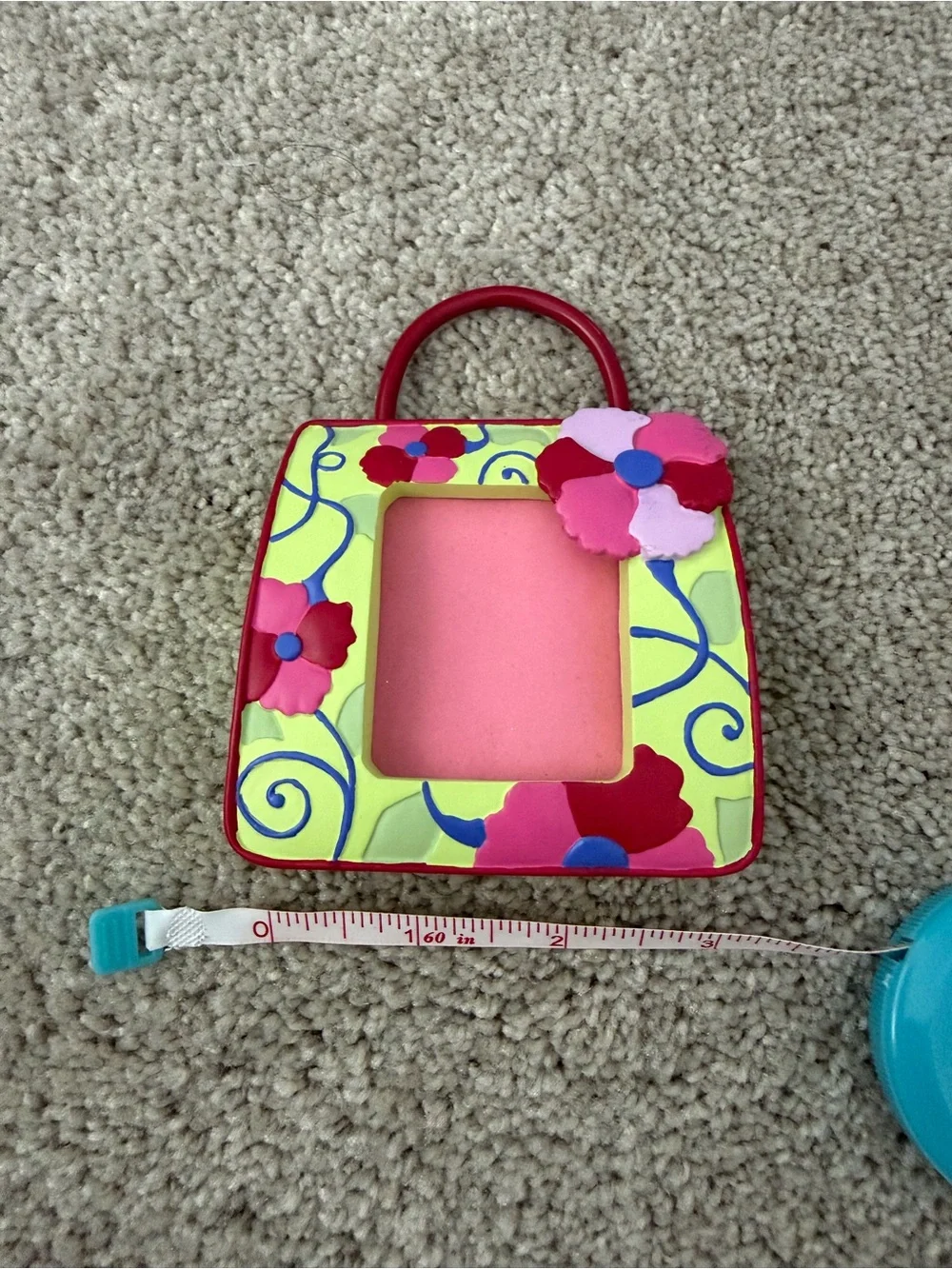Floral Mini Frame Handbag - Pink & Lime Accent